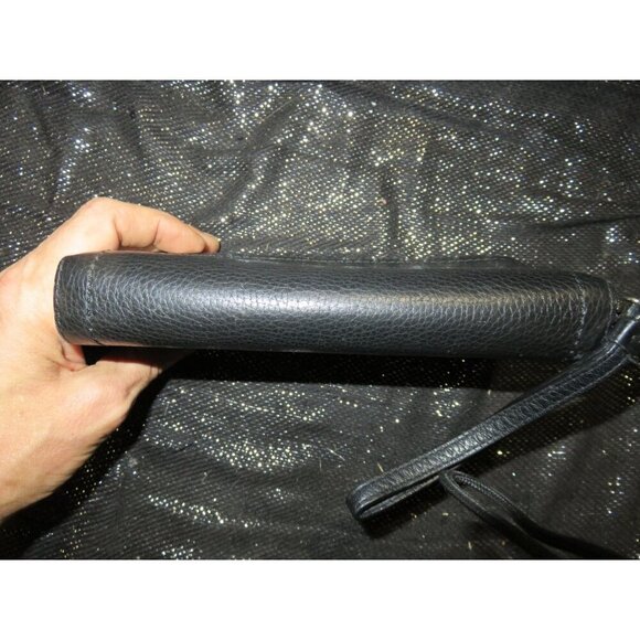 Coach Black Pebbled Leather Double Zip Around Accordion Continental Long Wallet - Picture 6 of 11